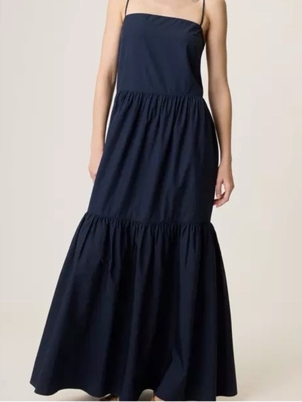 rag & bone Navy Spaghetti-Strap Tiered Maxi Dress